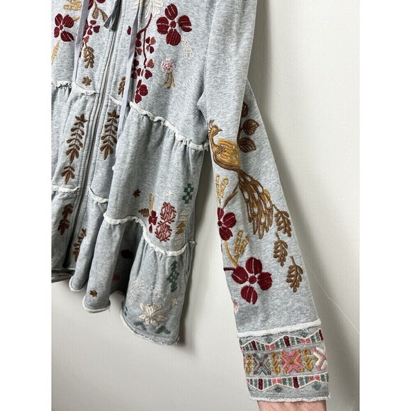 NWT Johnny Was Zuzu R49423-9 Tiered Hoodie Jacket Hooded Coat Size M $270 JWLA - Picture 4 of 12